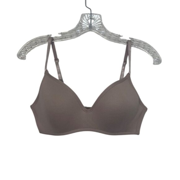 Lightly Lined Tshirt Bra Womens 36C Beige Wireless Adjustable Straps - Picture 1 of 7